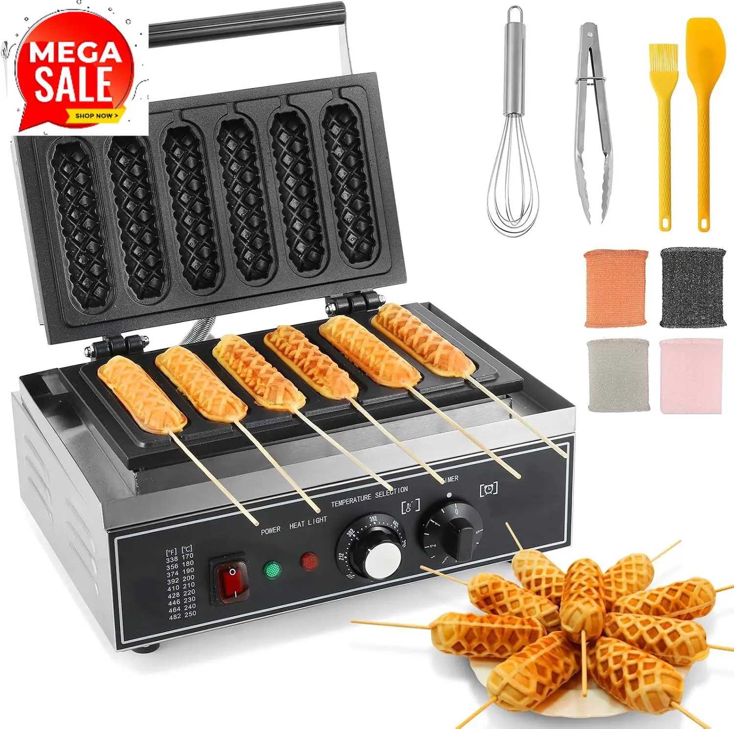 6Pcs Corn Dog Maker, 1550W Com - Corn Dog Stick recension och pris