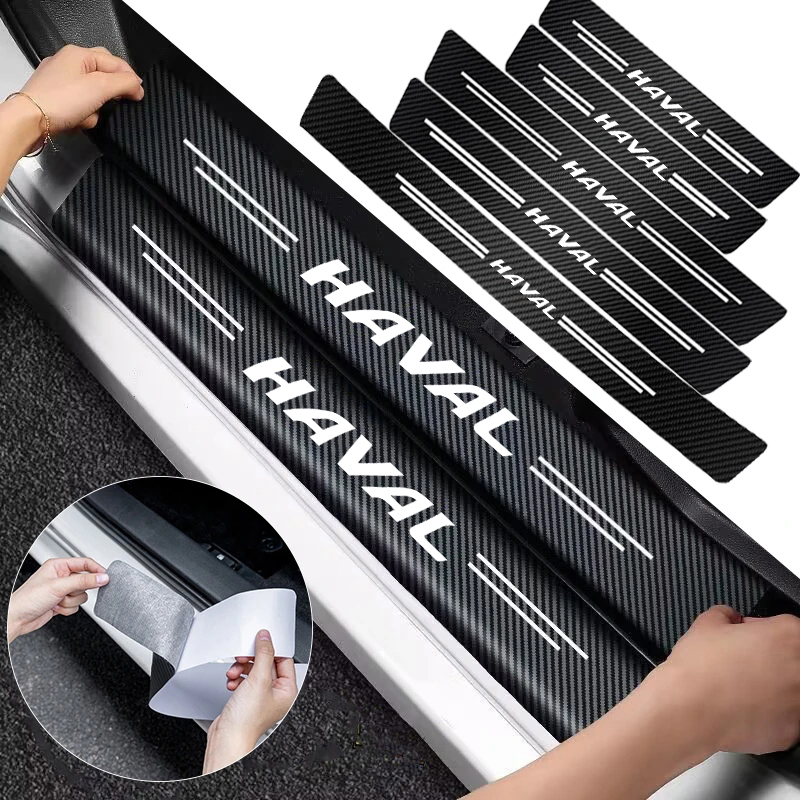1/4/5Pcs Car Door Sill Scuff P - Crepe Pan Carbon recension och pris