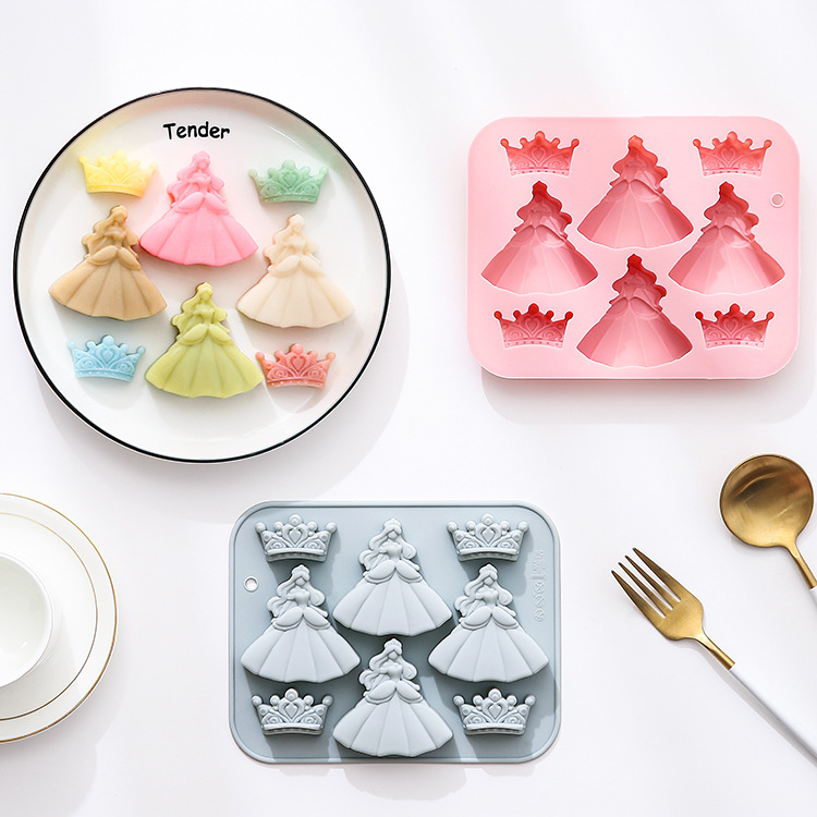8-hole 3d Princess Dress Crown - Bunny Cake Mold recension och pris