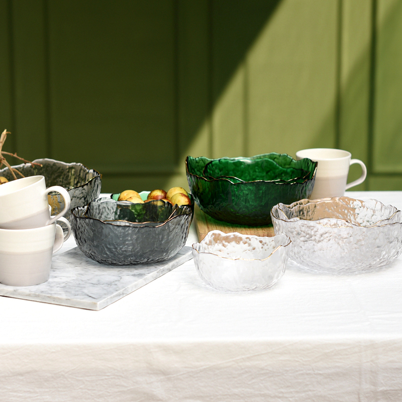 Large Glass Salad Bowl with Go - Dim Sum Basket recension och pris