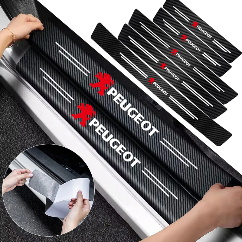 1/4/5Pcs Car Door Sill Scuff P - Crepe Pan Carbon recension och pris